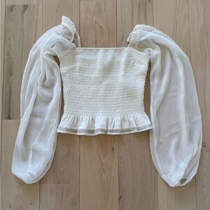 Women’s hollister white sheer top